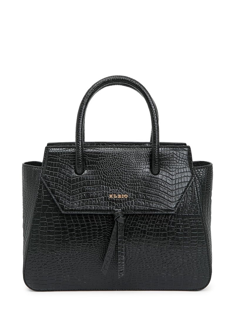 KLEIO Vegan Leather Handbag for Women & Girls - Croco Embossed Design - Image 5